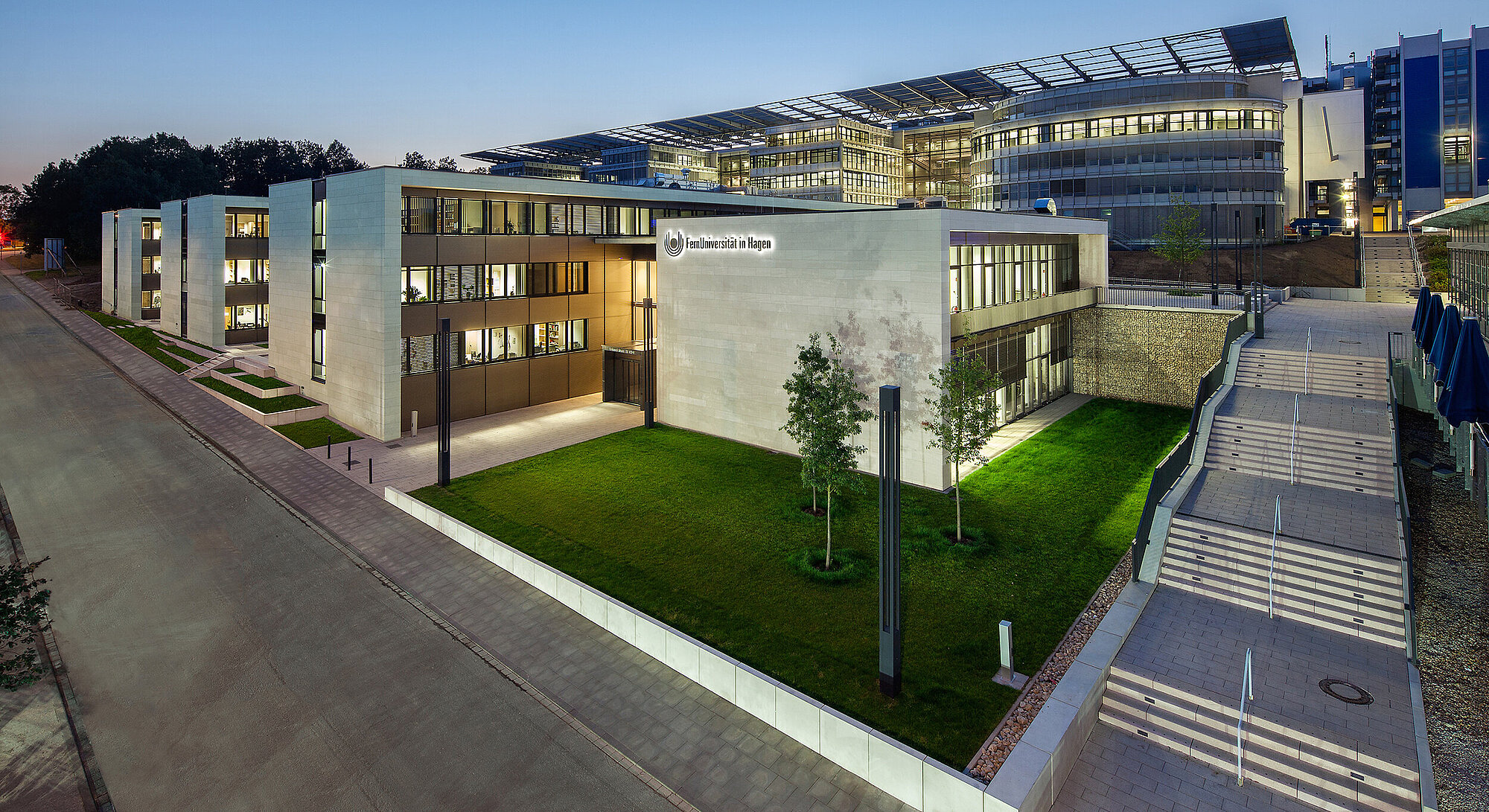 Campus og FernUniversität in Hagen by night, lightened