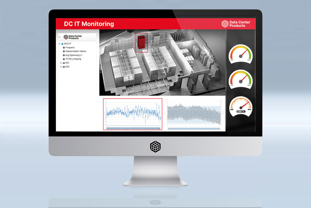 DC IT Monitoring Delivery visualisiert auf einem Bildschirm