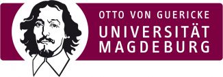 Logo Universität Magdeburg mit Konterfei von Gründer Otto von Guericke